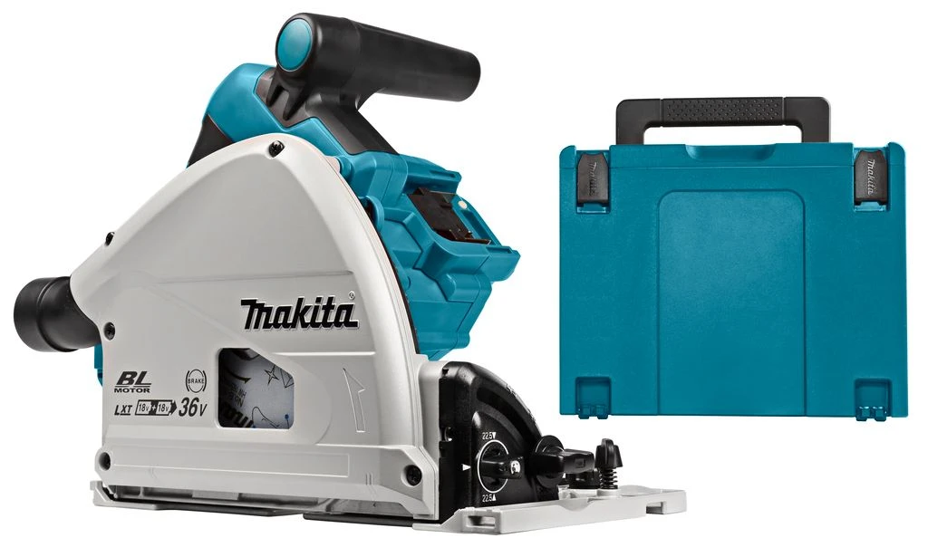 Makita DSP600PT2J1 36V (2x 18V) Li-Ion Accu Invalzaag Set (2x 5,0Ah Accu) In Mbox Incl. Geleiderail - 165 X 20 Mm - Koolborstelloos - Afbeelding 2