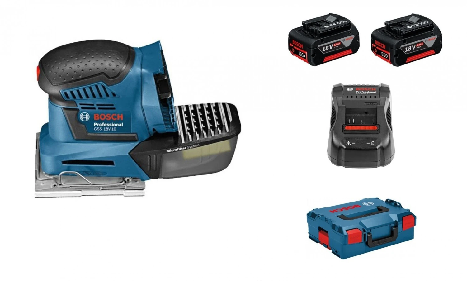 Bosch GSS 18V-10 18V Li-ion Accu 3-in-1 Multischuurmachine Set (2x 5.0Ah Accu) In L-boxx - 06019D0201