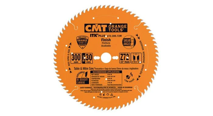 CMT 272.165.36H Ultra ITK Plus Cirkelzaagblad - 165 X 20 X 36T - Hout/Multiplex