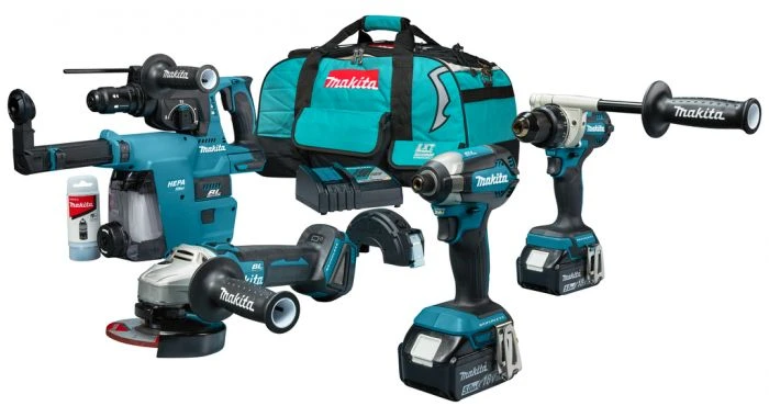 Makita DLX4155TX1 18V Li-ion Accu 4-delige Combiset (2x 5.0Ah Accu) In Tas