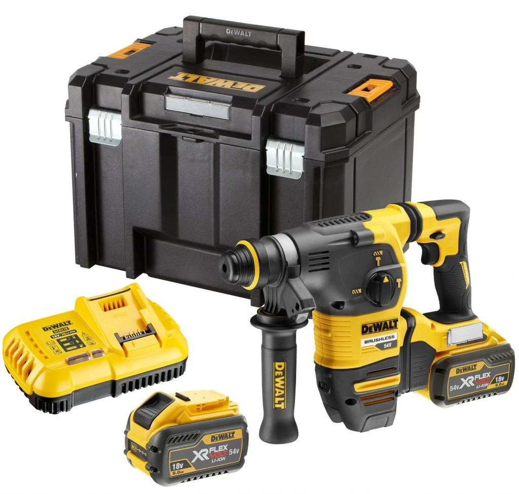 DeWalt DCH333X2 18V / 54V Li-Ion XR Flexvolt Accu SDS-plus Combihamer Set (2x 9.0Ah Accu) In TSTAK - 3,5J - Koolborstelloos - DCH333X2-QW