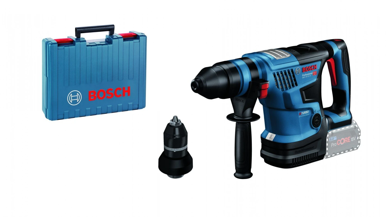Bosch GBH 18V-34 CF 18V Li-ion Accu BiTurbo Boorhamer Set - 2x ProCORE 18V 8,0 Ah - Koolborstelloos - 0611914002 - Afbeelding 6
