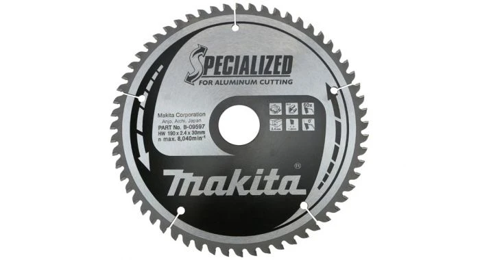 Makita B-09597 Specialized Cirkelzaagblad - 190 X 30 X 60T - Aluminium / Trespa / Kunststof