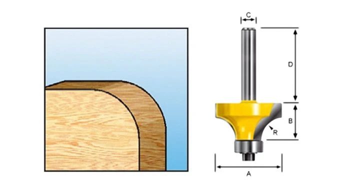Makita D-09444 Afrondfrees Met Kogellager - 25mm - 6mm
